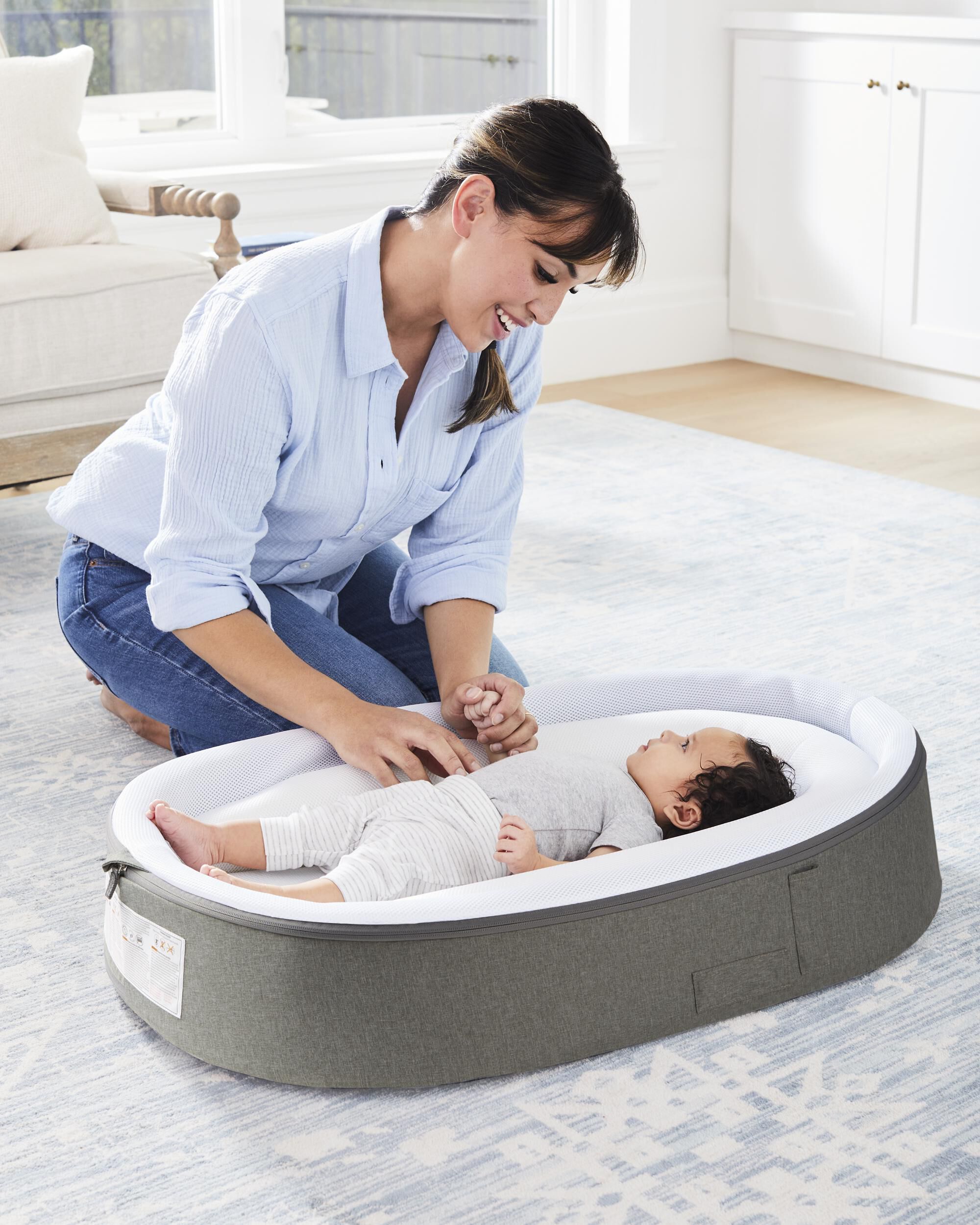 Playful Retreat Baby Nest - Grey Melange, image 7 of 15 slides