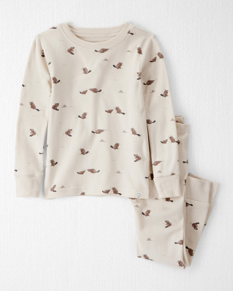 Toddler Organic Cotton Pajamas in Beavers' Creek Print, image 1 of 5 slides