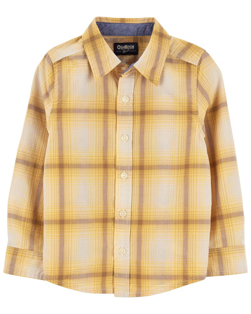 toddler boy yellow plaid shirt