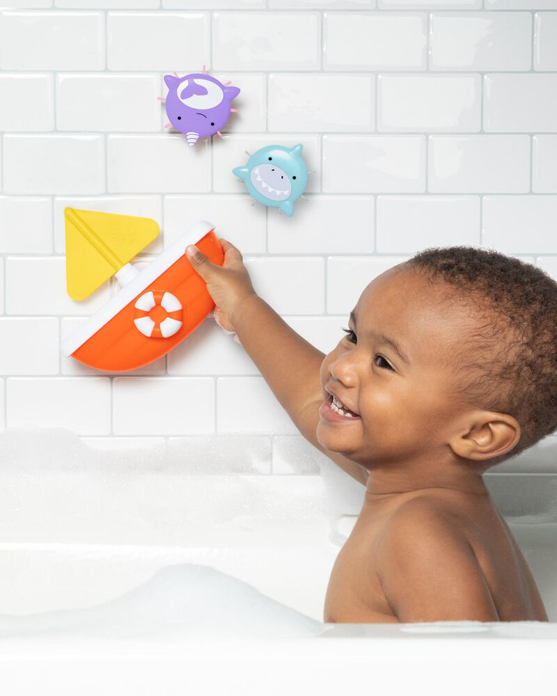 ZOO® Tip & Spin Boat Baby Bath Toy, image 2 of 5 slides