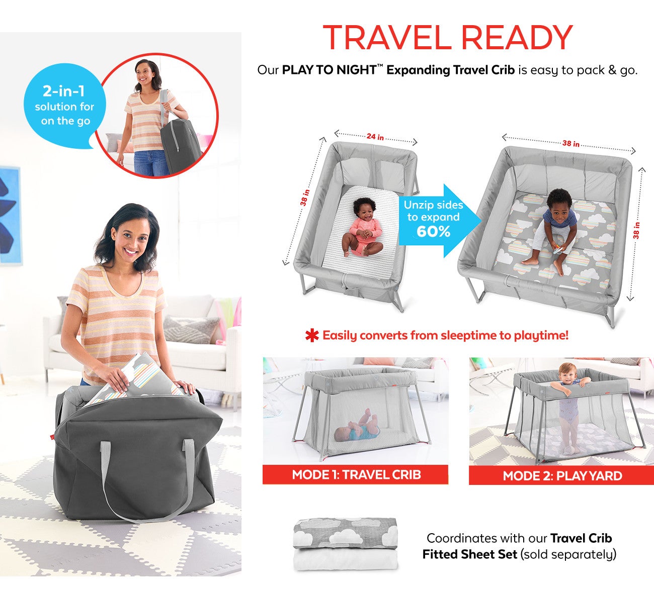 expanding travel crib