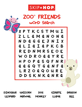 Zoo word search