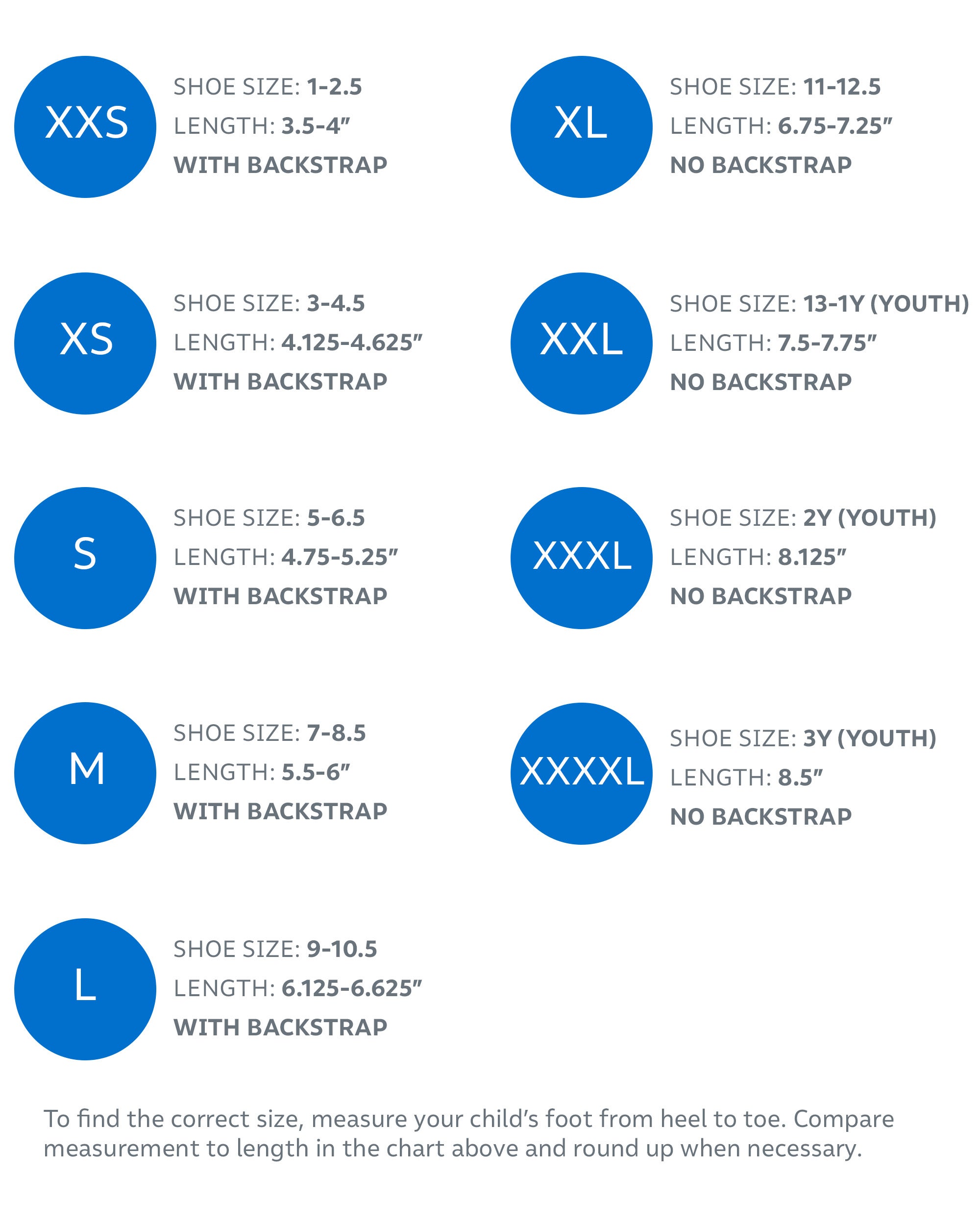 Rainbow Shoes Size Chart