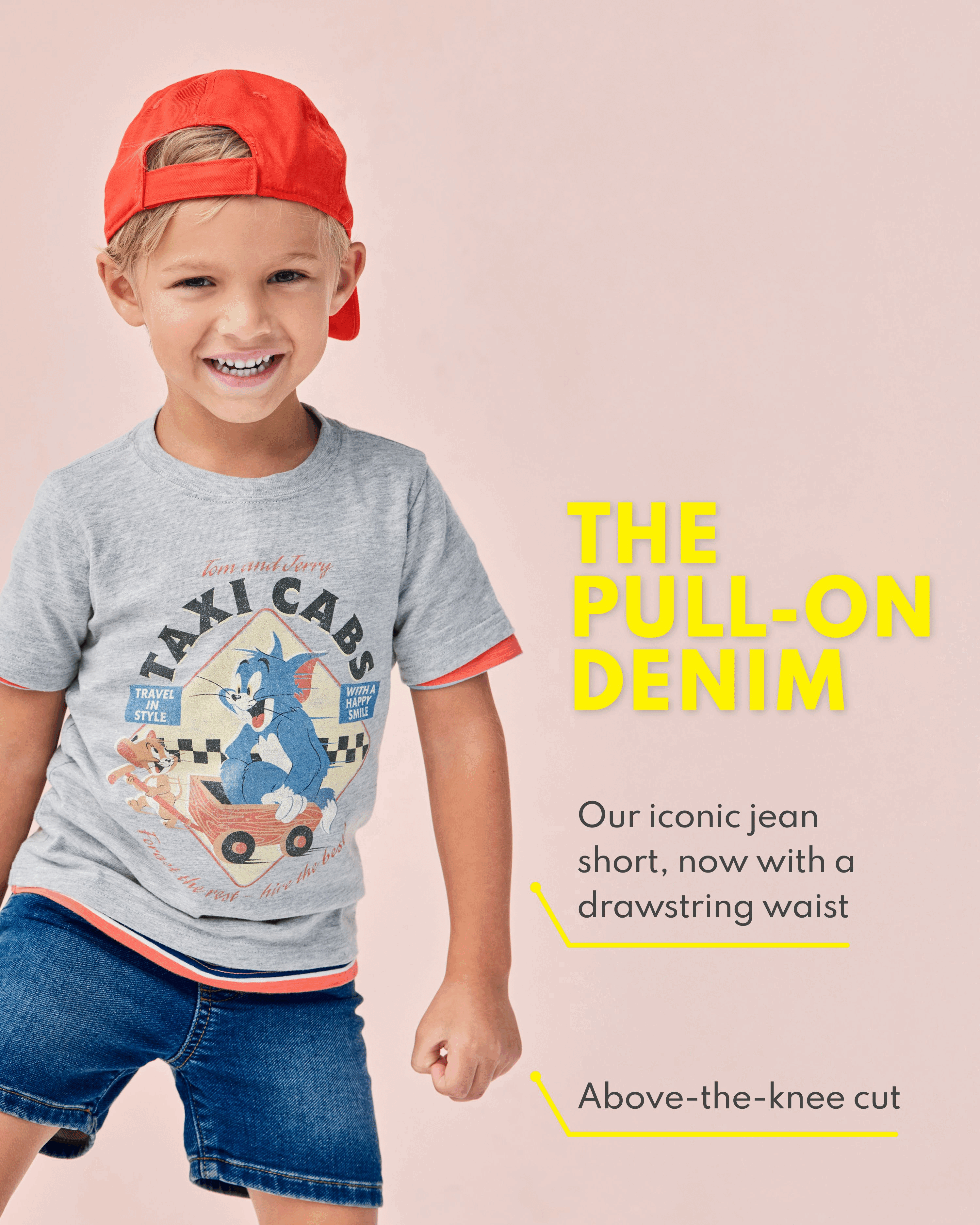 Baby Pull-On Denim Shorts - Navy